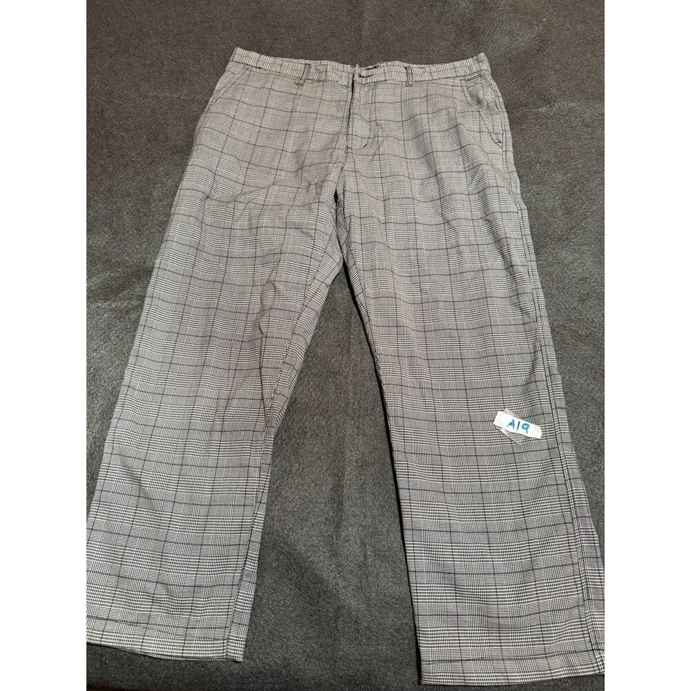 RVCA Womens Work Pants 36 Black Gray Plaid Pockets Daggers Bottoms Formal
